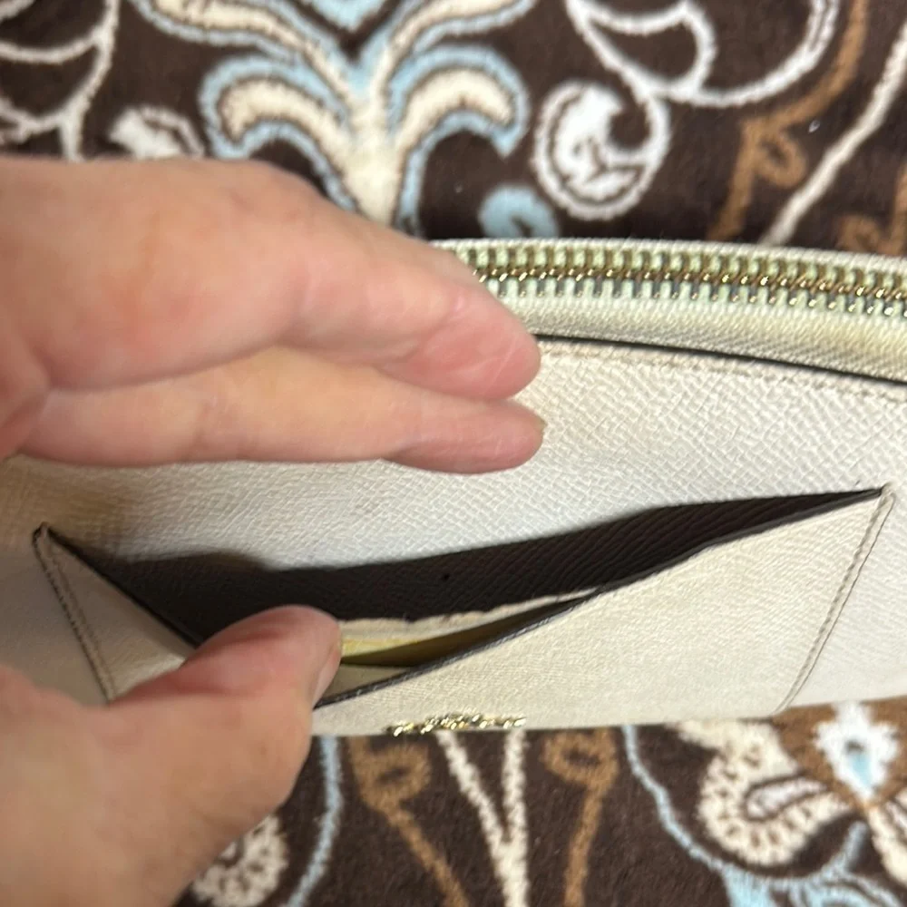 Coach Beige Zip-Around Wallet